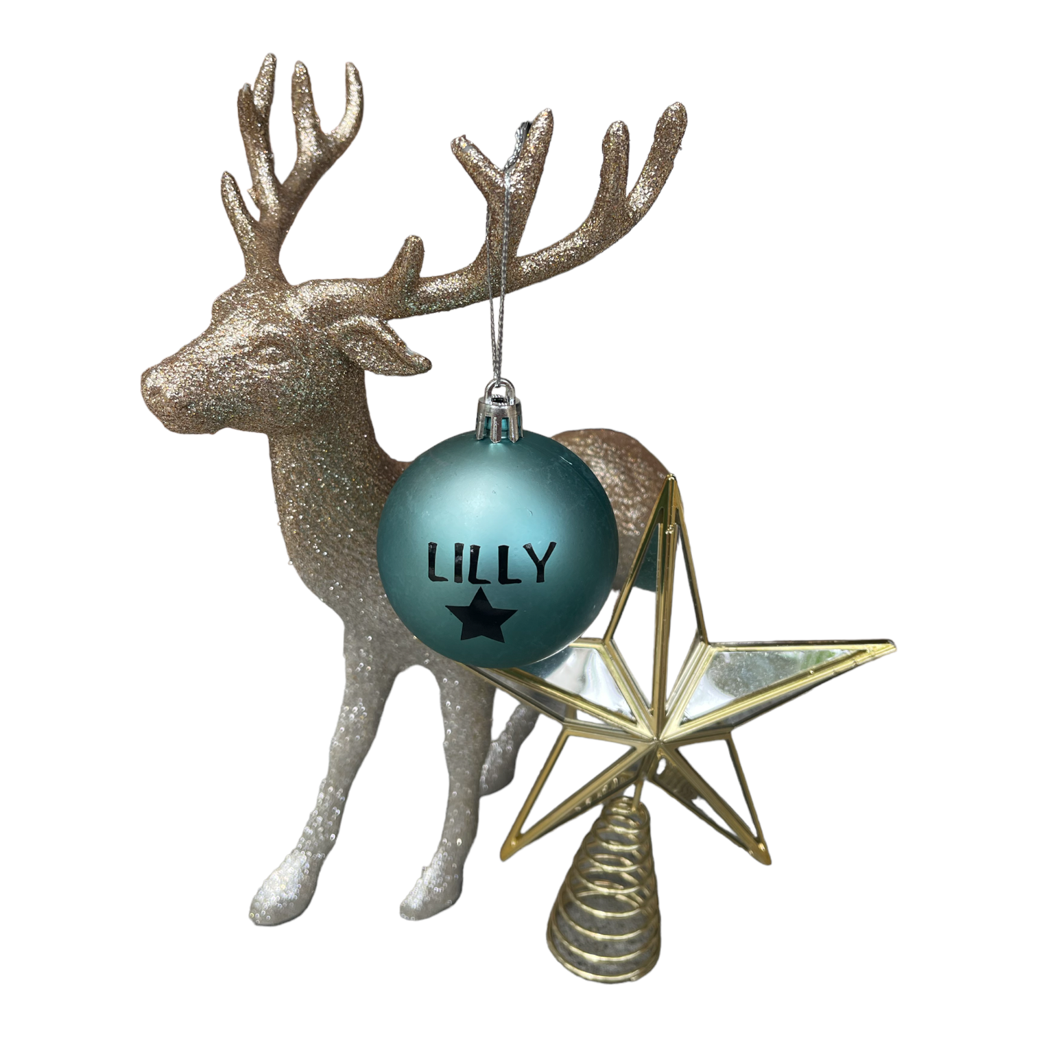 Matte Teal personalized Bauble