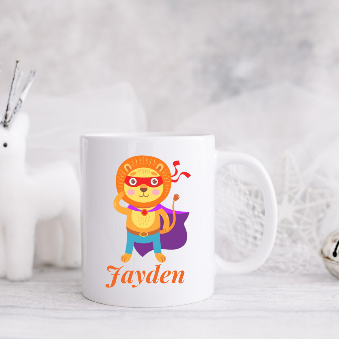 Personalized Super Lion Kids Mug