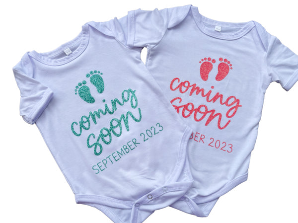 Personalized Coming soon Baby Onesie