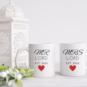 Mr & Mrs Matching Personalized Mugs